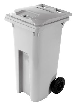 32 Gallon Secure Collection Cart with Wheels Grey